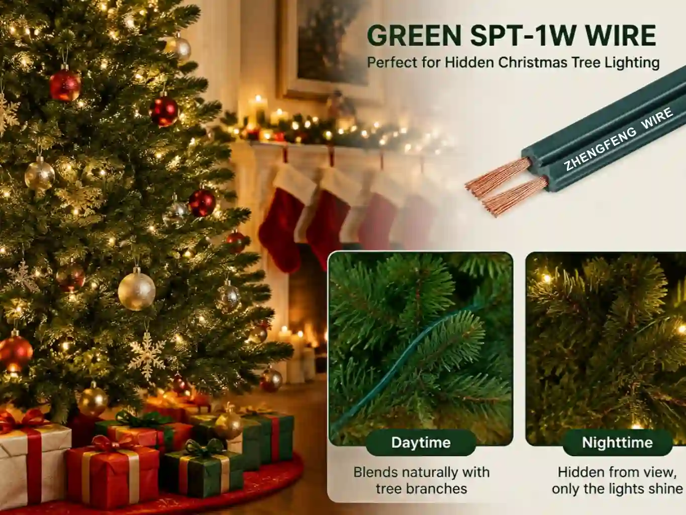 Green Christmas Light Wire
