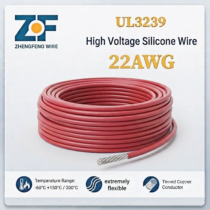 22AWG 3kV Silicone Rubber Insulated Flexible High-Temp Wire