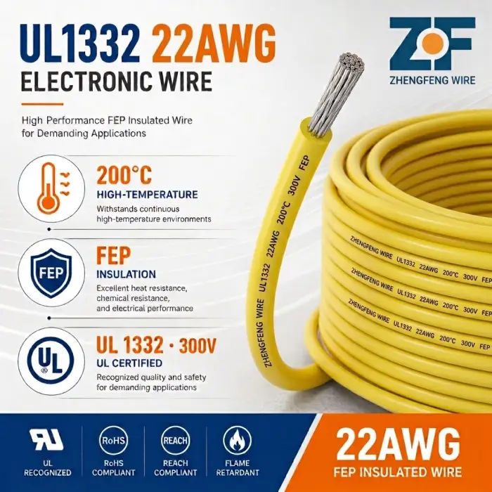 UL1332 22AWG FEP Teflon Wire for Control & Electronic Wiring