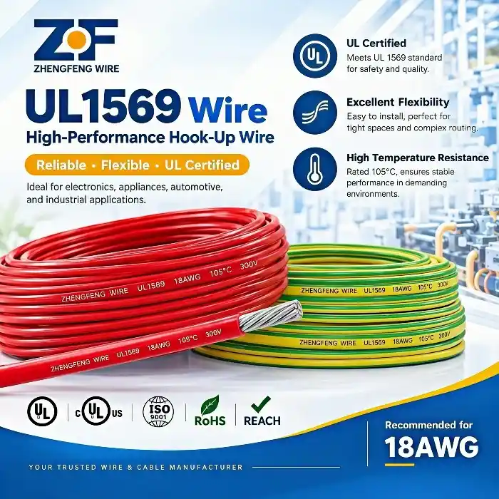 UL1569 18AWG PVC Hook Up Wire for Internal Wiring
