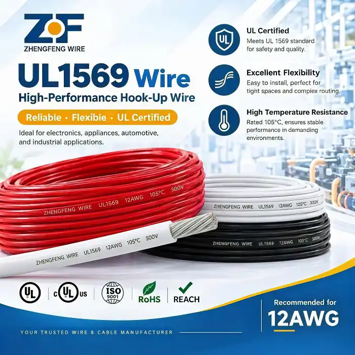 UL1569 12AWG Wire | 300V PVC Hook Up Wire for OEM Equipment