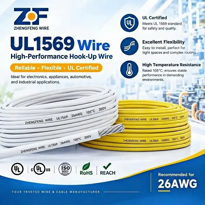 UL1569 26AWG Hook-Up Wire, 300V 105°C PVC Insulated Cable