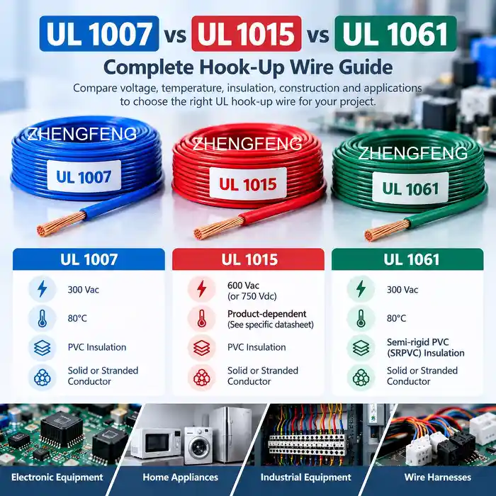 UL 1007 vs UL 1015 vs UL 1061: Complete Hook-Up Wire Guide